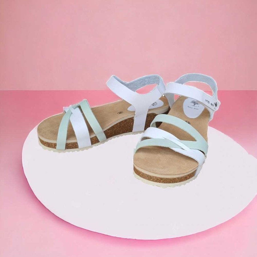 Women Calzaro Bios Sandals | Sandal 5803 In White And Apple.