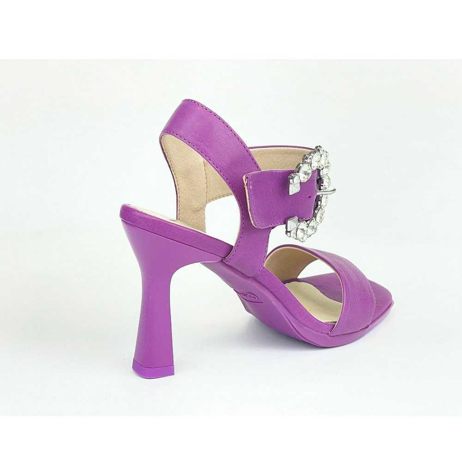 Women Calzaro Heeled shoes | Alexa 6 Diana Buganvilla Purple Metal Ornament Sandal