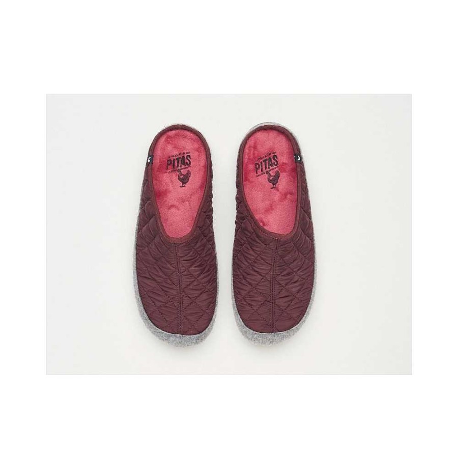 Woman Calzaro Slippers | Pitas Samy Bordeaux House Slippers