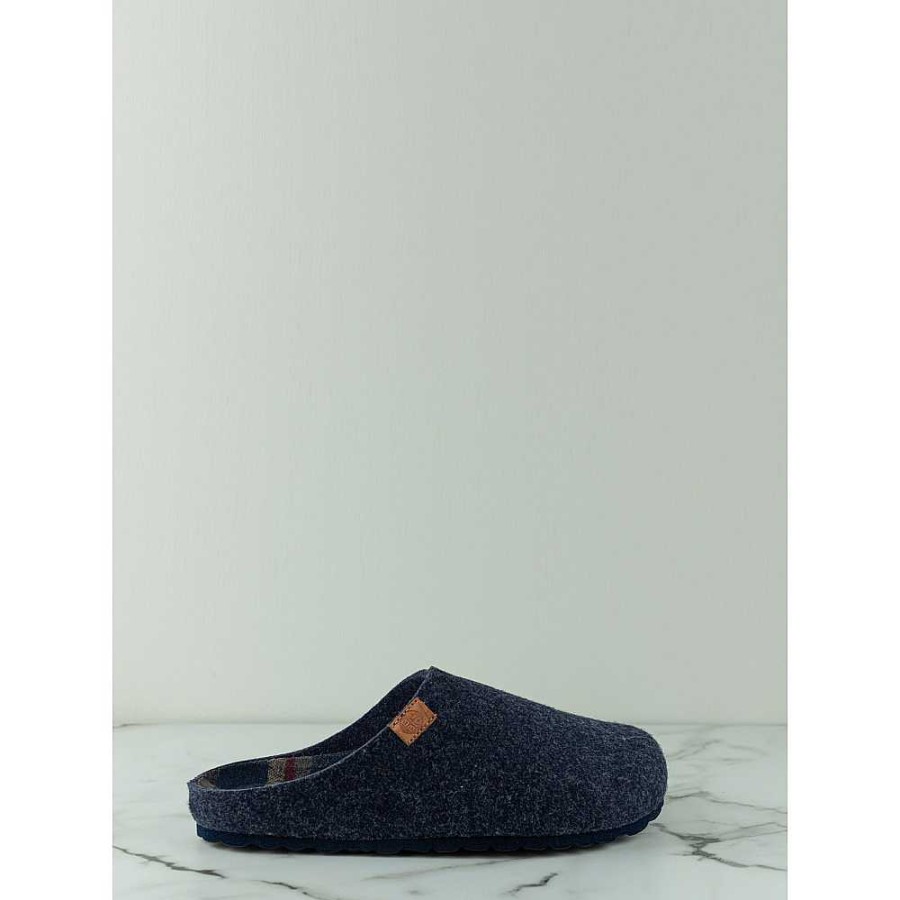 Men Calzaro Slippers | Bios House Slippers 78484 Blue