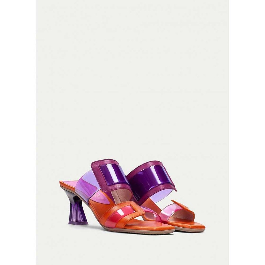 Women Calzaro Heeled shoes | Heeled Sandal 232634 Greta Papaya-Orchid