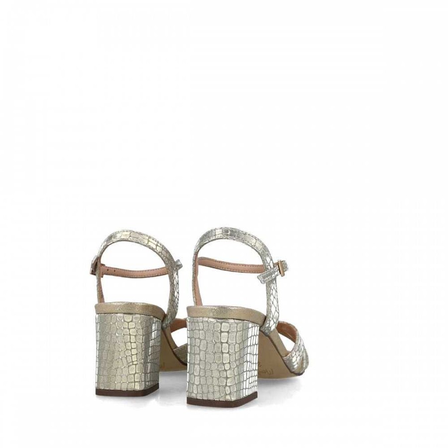 Women Calzaro Heeled shoes | Sandal 23708 Crown Australis Gold