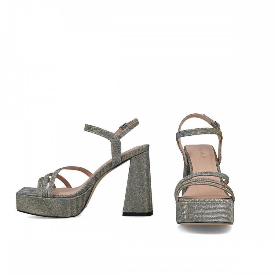 Women Calzaro Heeled shoes | Pollux 24081 Gray Sandal Shoe.