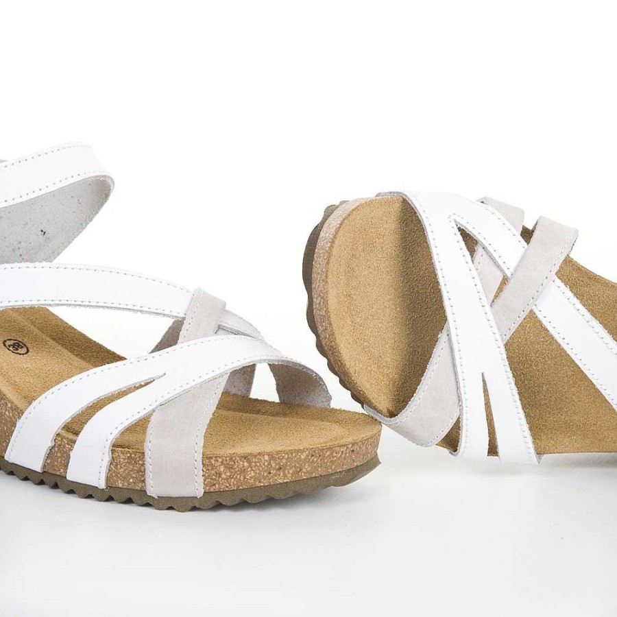 Women Calzaro Bios Sandals | Sandal 5635 Gray and White.