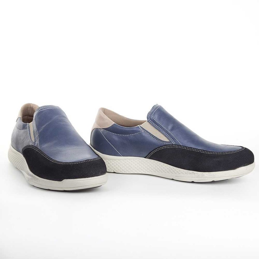 Men Calzaro Mocasines | Lains Blue Moccasin Shoe