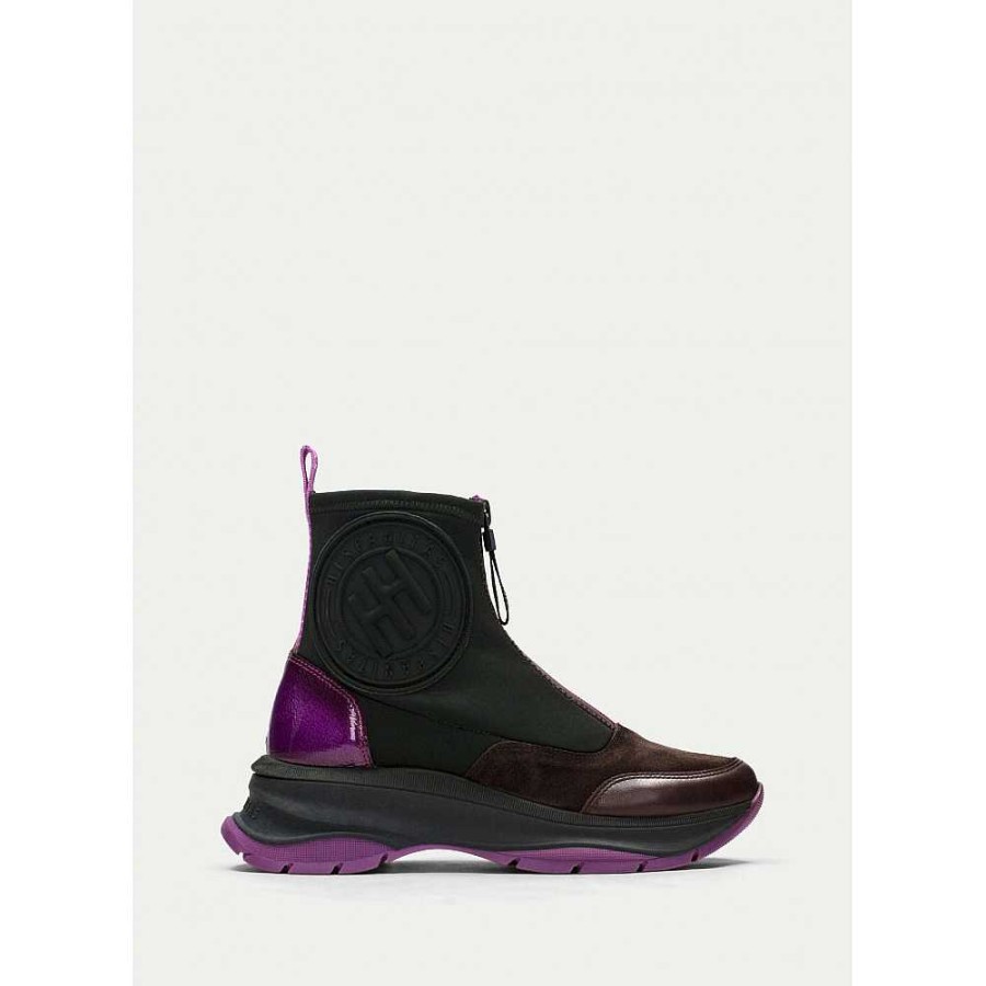 Women Calzaro Sneakers|Comfort|Casual|Women's Boots and Ankle Boots | Botin Sport Alaska 233099 Forest-Marron-Magenta