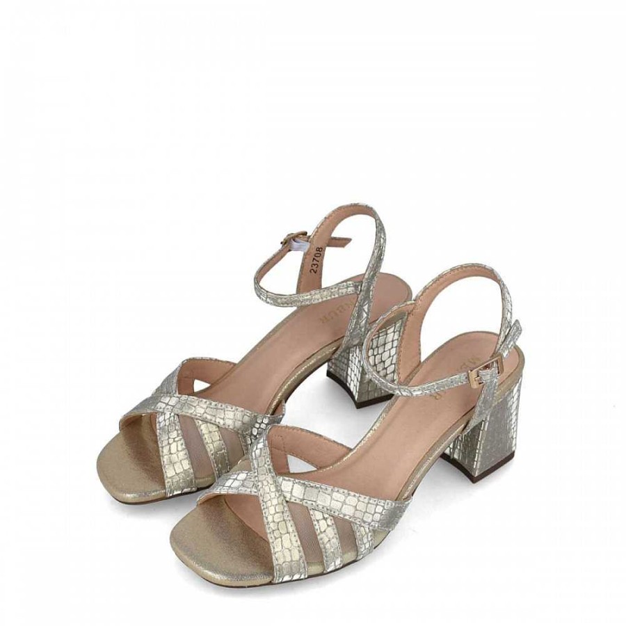 Women Calzaro Heeled shoes | Sandal 23708 Crown Australis Gold