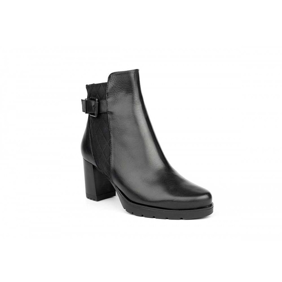 Women Calzaro Comfort|Women's Boots and Ankle Boots | Leury 11 Combined Black Ankle Boot