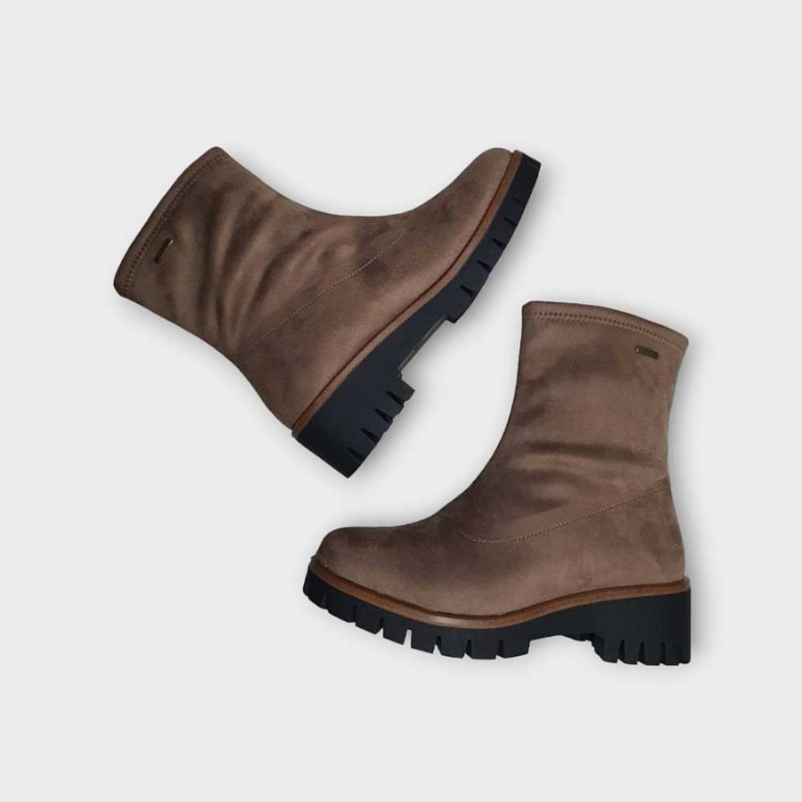 Women Calzaro Casual|Boots and Ankle Boots Women|Low Boots and Ankle Boots | Women's Waterproof Membrane Boot 3422 Water Proof Taupe