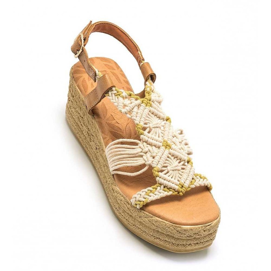 Women Calzaro Sandals|Espadrilles | Frida Esparto Type Half Crib Sandal 50595 Beige