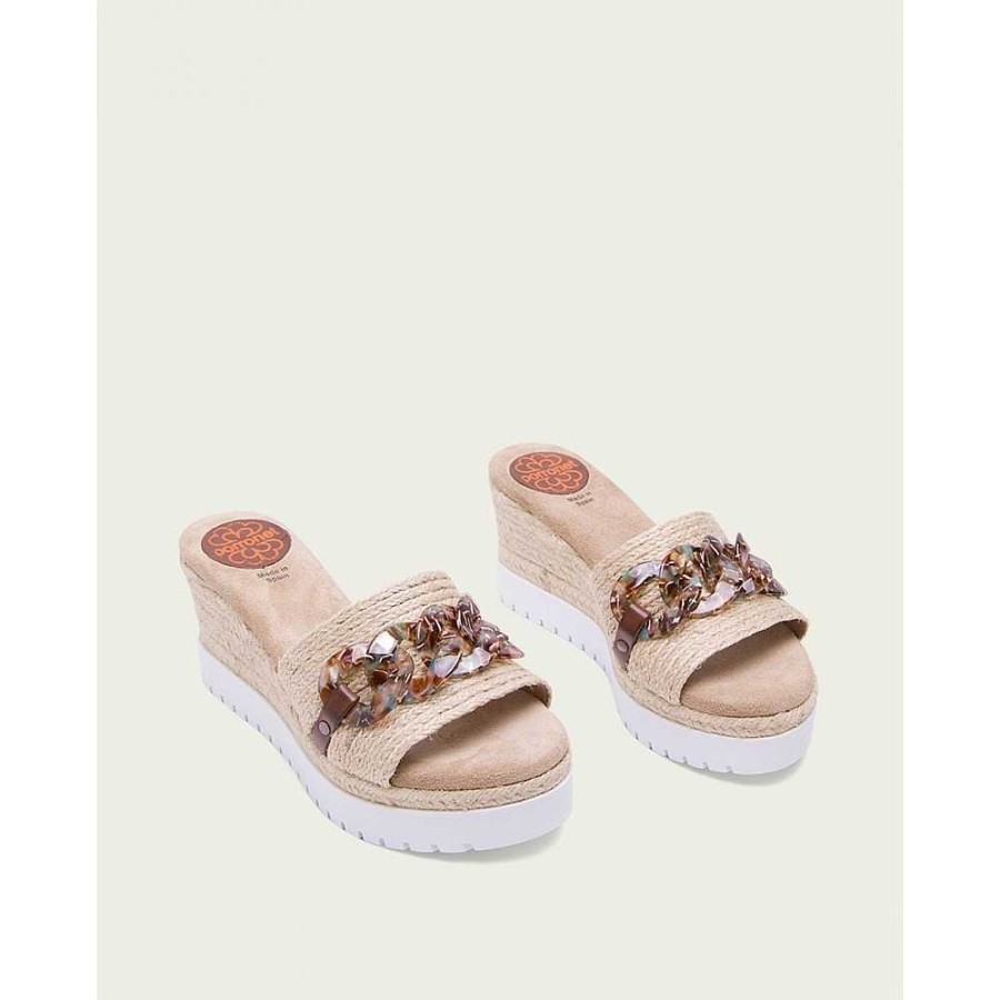 Women Calzaro Sandals | Brown Raffia Cradle Sandal Lua 2873.