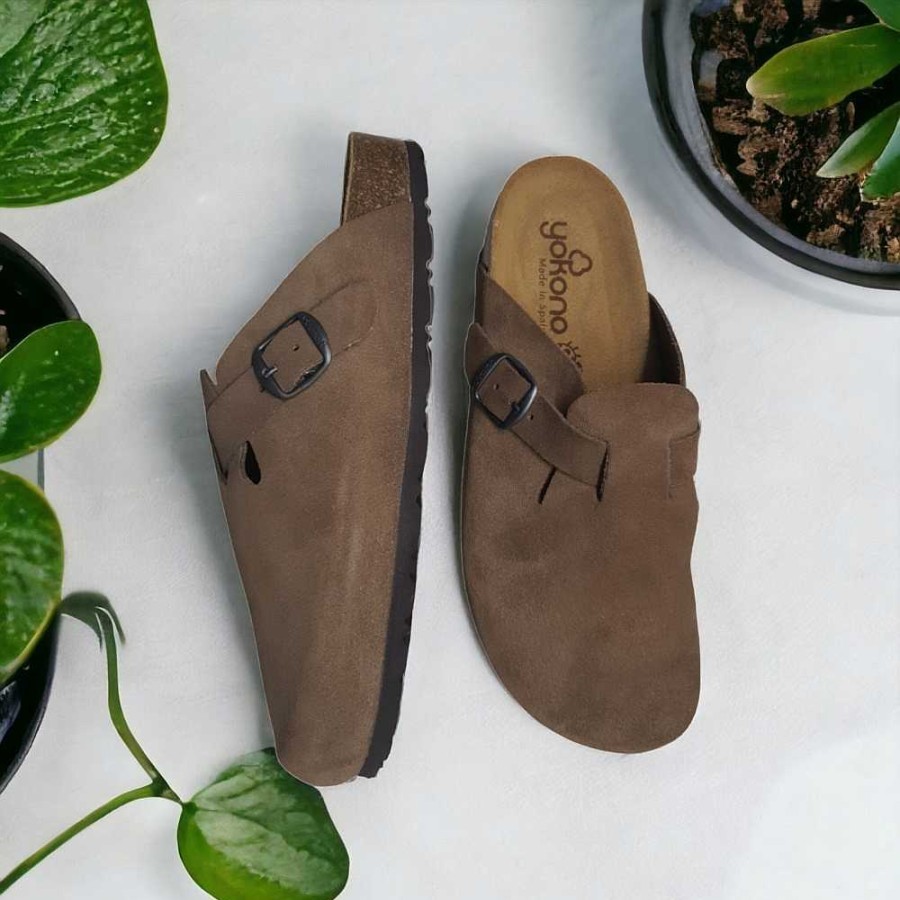 Women Calzaro Zuecos|Bio Sandals | Zueco 599 Serraje Vison Taupe.