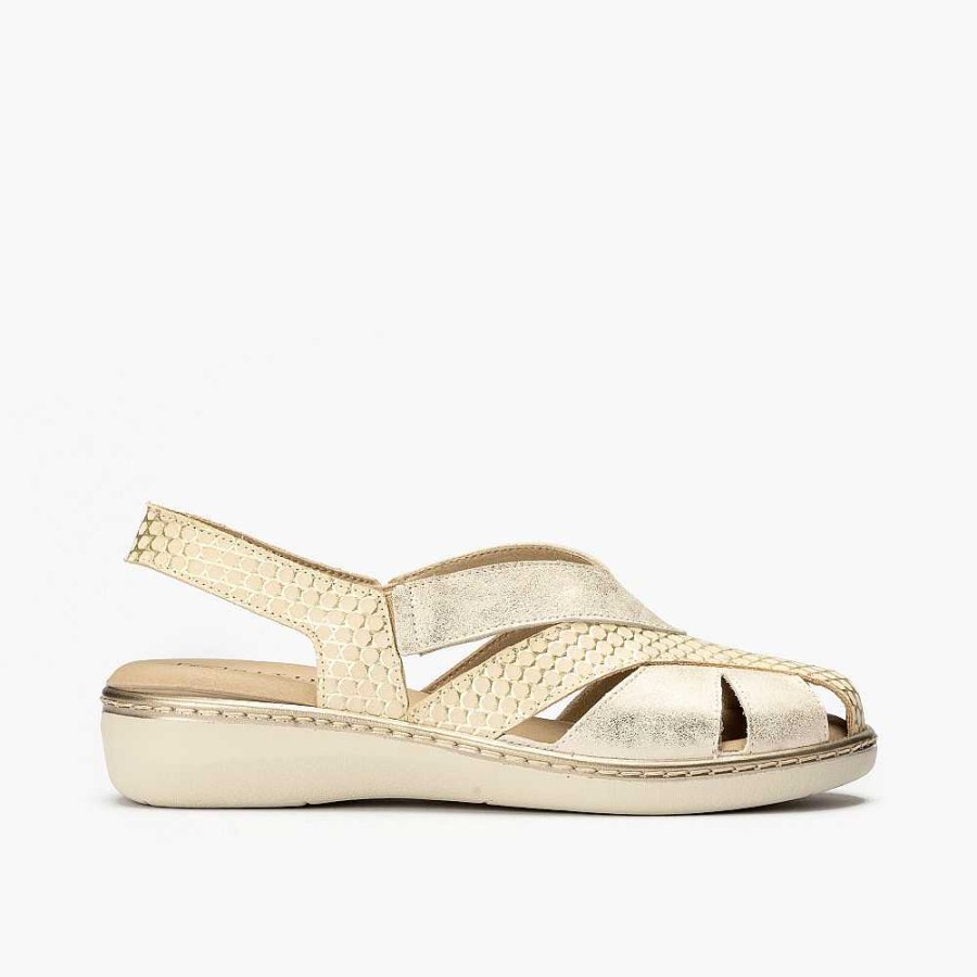 Women Calzaro Sandals | Closed Toe Sandal 5003 Gold