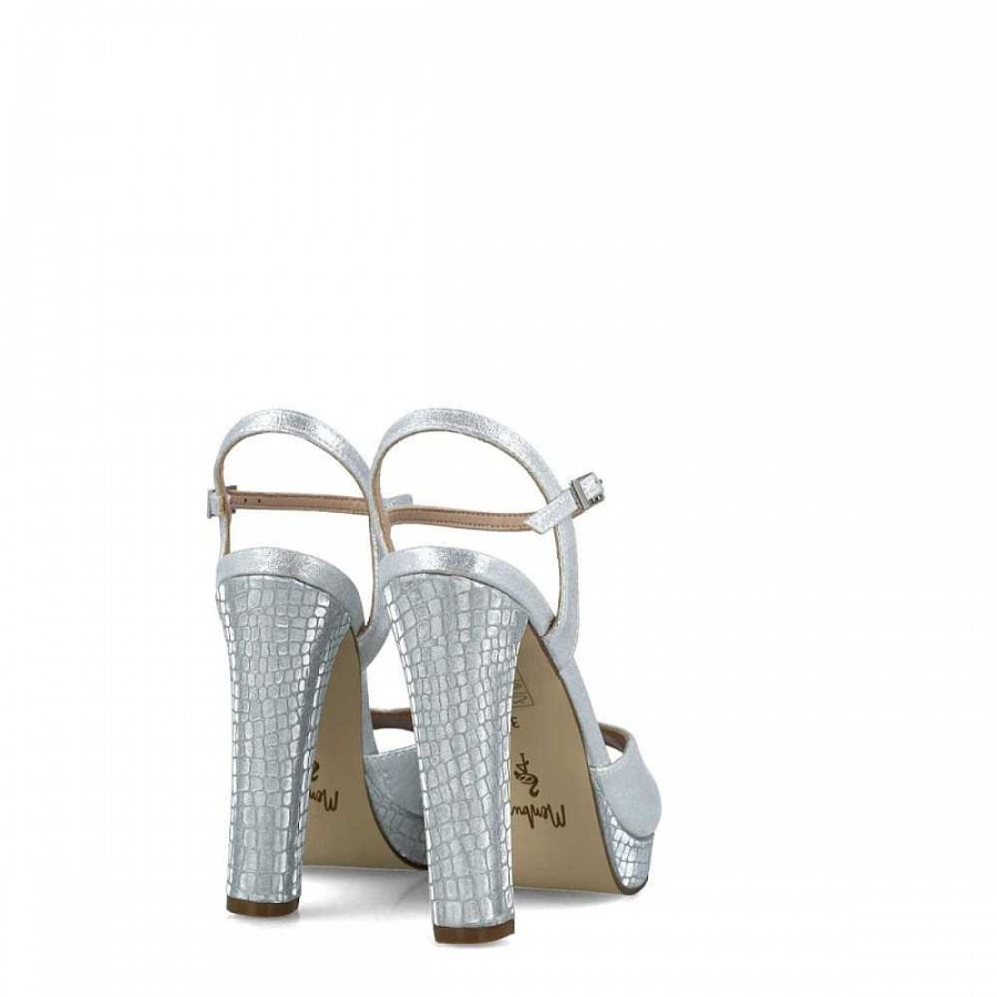 Women Calzaro Heeled shoes | Sandal 23709 Corona Australis Silver