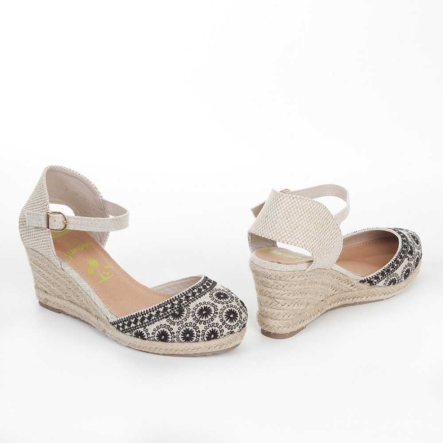 Women Calzaro Espadrilles | Esparto Cradle Jute Sandal 621 Black