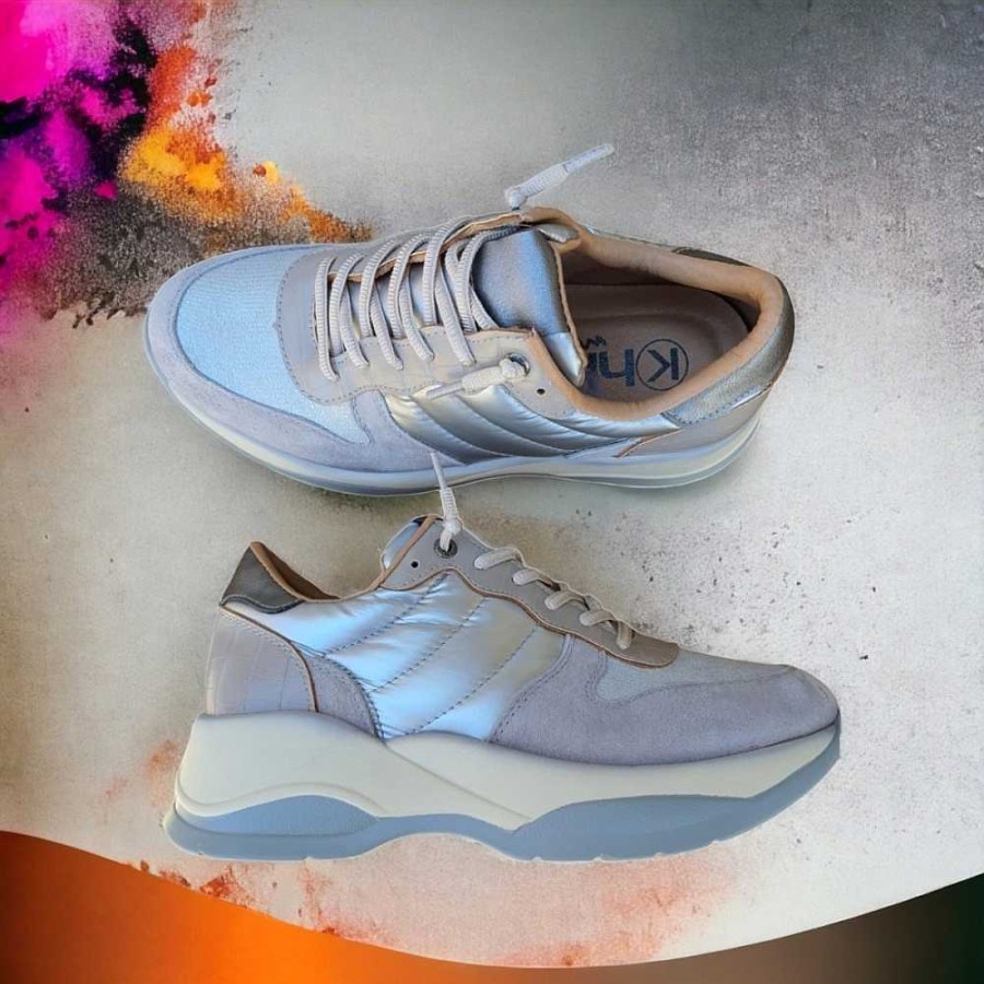 Women Calzaro Lace-up shoes|Sneakers|Casual | Casual Sneaker Shoe 2712 Silver