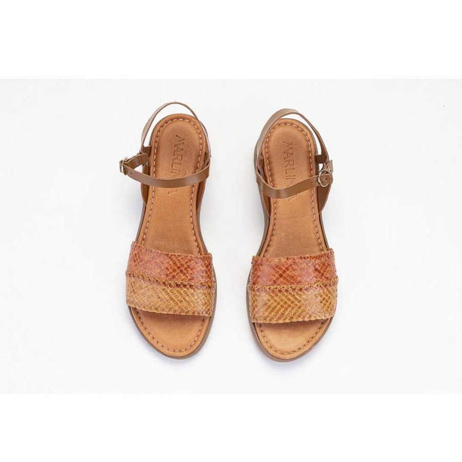 Women Calzaro Sandals | Sandal 25703 Braided Herringbone And Sand.