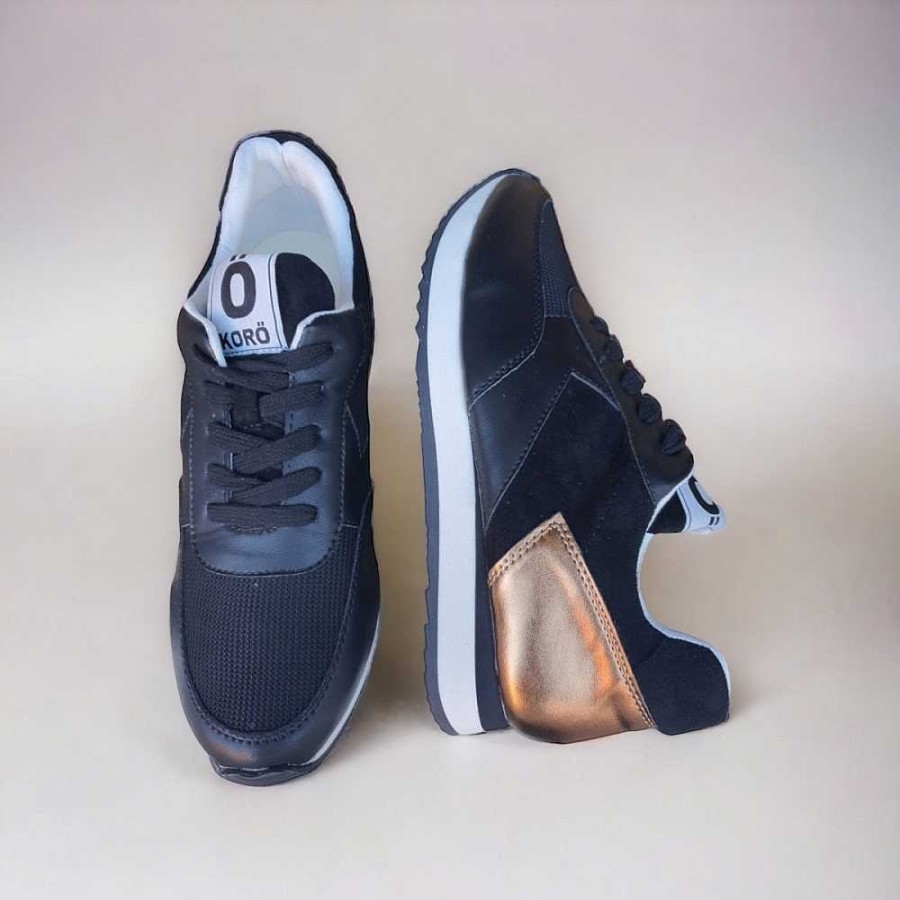 Women Calzaro Sneakers | Sports Sneaker Y18 Black and Bronze