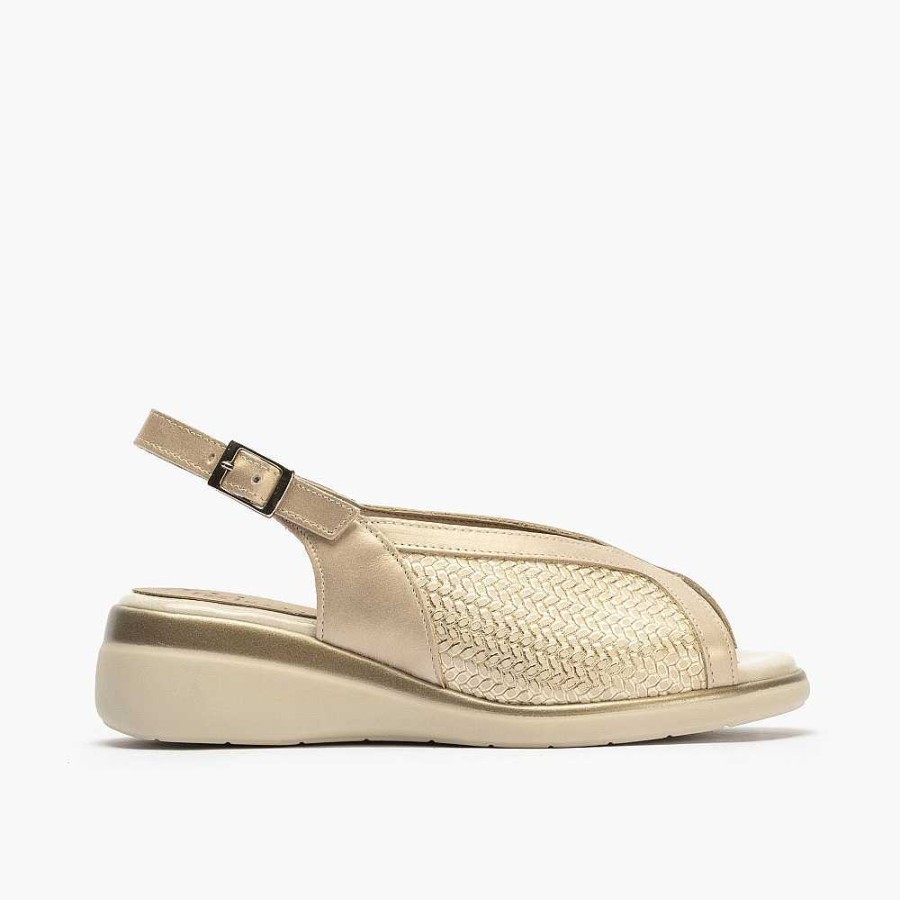 Women Calzaro Sandals | Sandal With Hollows 5015 Gold.