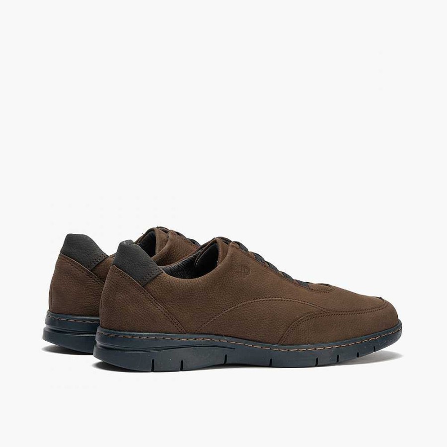 Men Calzaro Lace-up shoes | Men's Sports Shoes 4961 With Elastics and Brown Nubuck