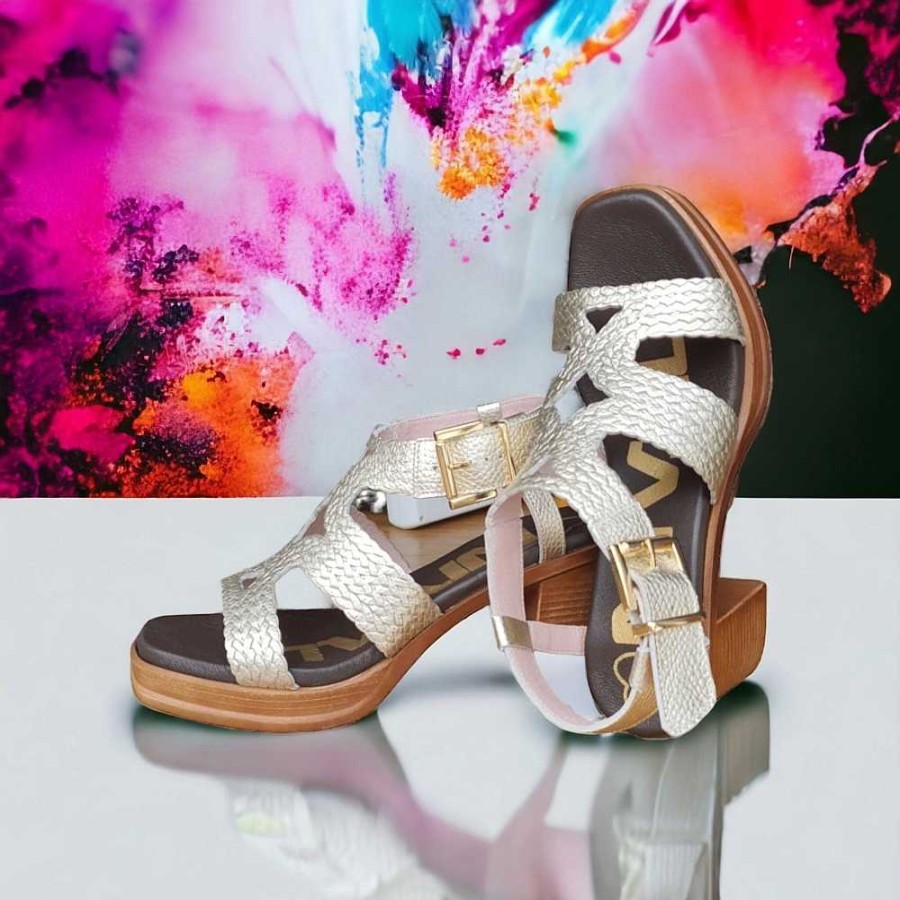 Women Calzaro Sandals | Tacon Sport Sandal 398752331 Platinum Gold.