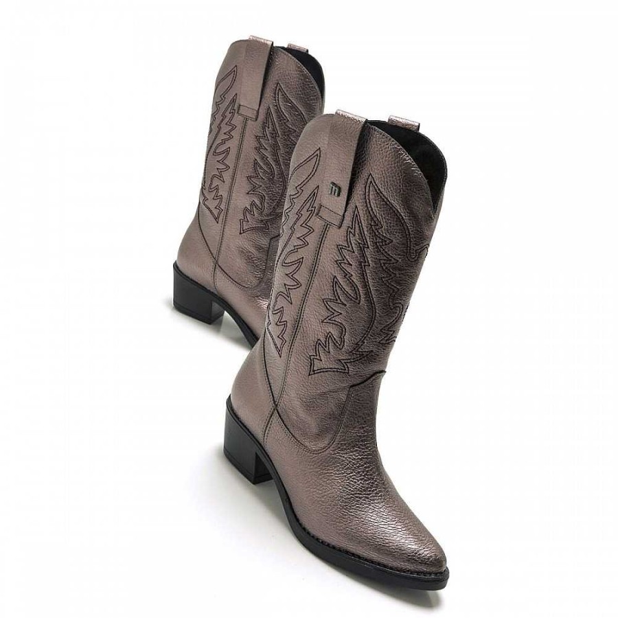 Women Calzaro Casual|Cowboy Boots|Boots and Ankle Boots Women|Low Boots and Ankle Boots | Heeled Country Boots 58964 Teo Plomo