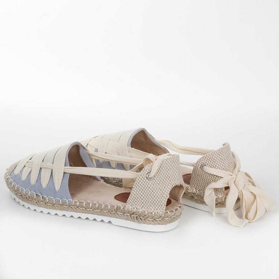 Women Calzaro Espadrilles | Alpargata Plana Yute 673 Beige Celeste