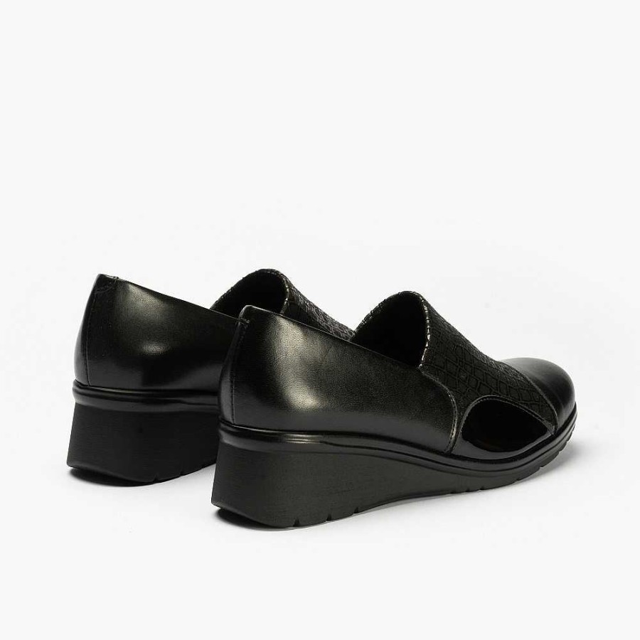 Women Calzaro Heeled shoes|Comfort | Crib 1622 Micro Lucido/Ark/Patent Black