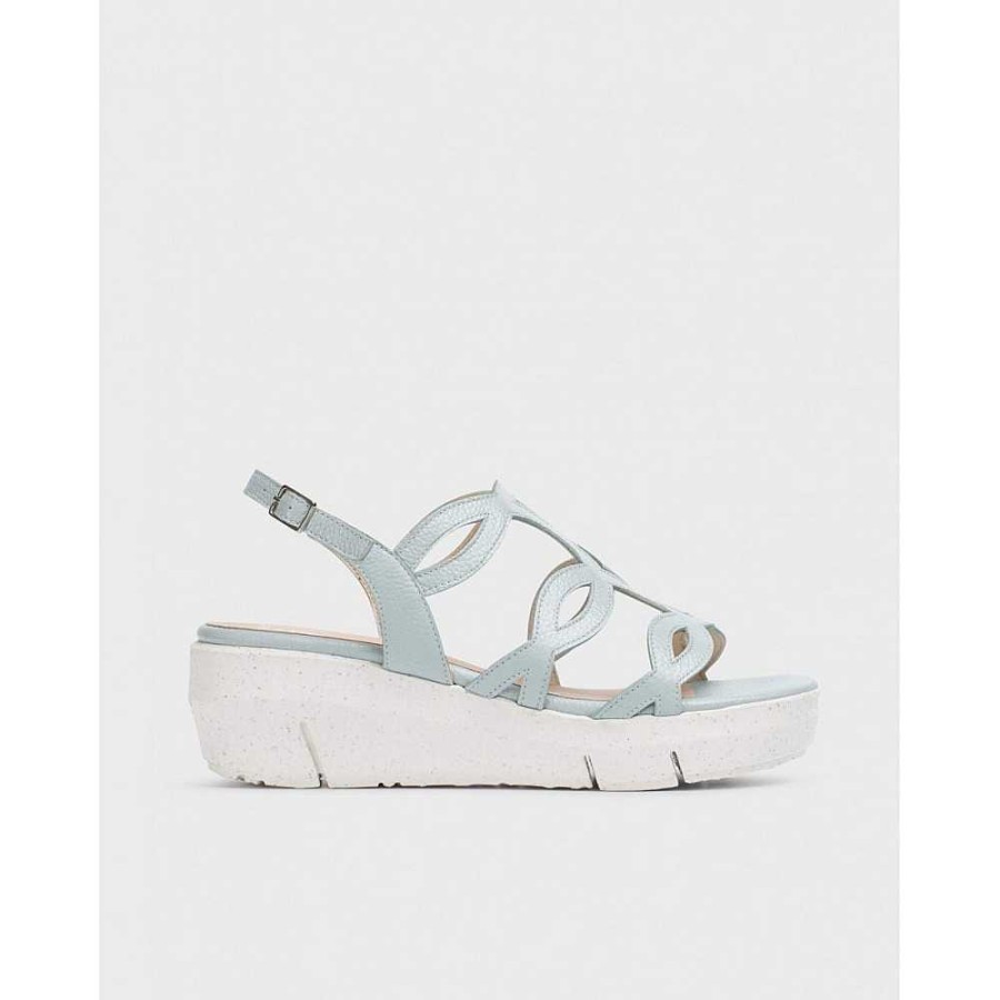 Women Calzaro Sandals | Sandalia Fly 8261 Aloe Platinum Light Blue