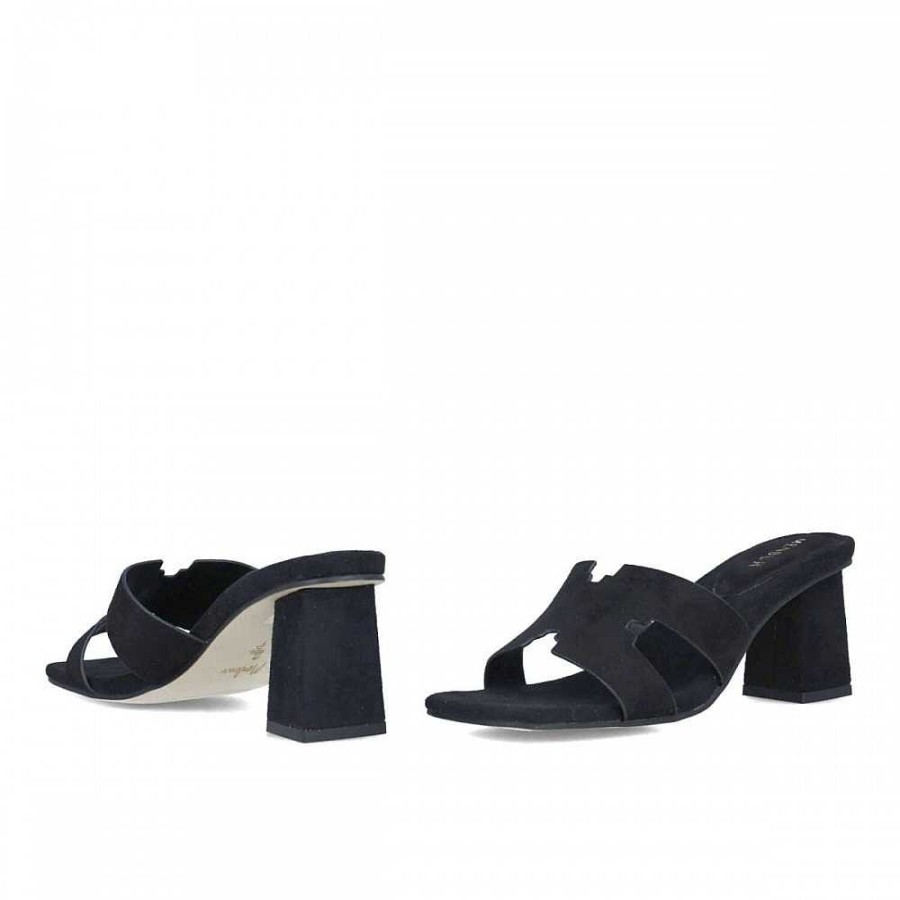 Women Calzaro Heeled shoes | Mule Sandal Shoe 23222 Eleusis Black