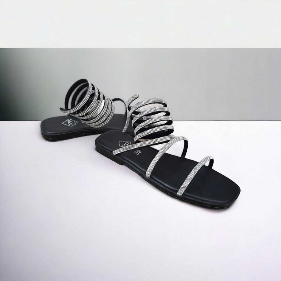 Women Calzaro Sandals | Fantasia Flat Sandal 23500 Black