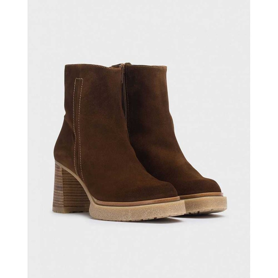 Women Calzaro Women's Boots and Ankle Boots | Botin 5203 Miera Brown Cappuccino