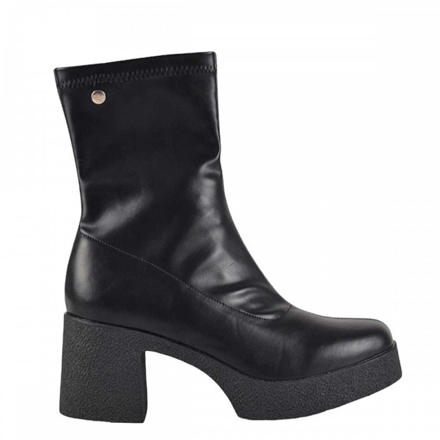 Women Calzaro Casual|Women's Boots and Ankle Boots | Napa Lycra High Ankle Boot 23209 Black