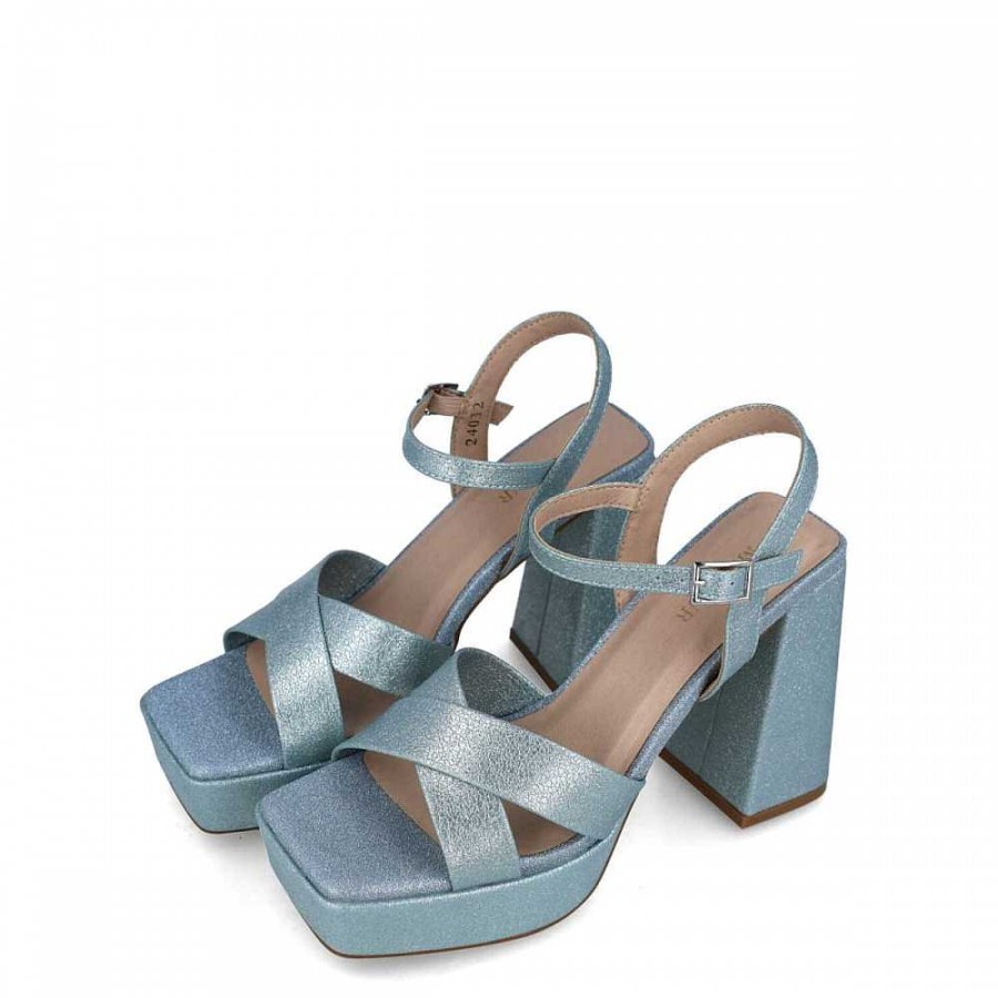 Women Calzaro Heeled shoes | Octantis 24032 Light Blue Sandal Shoe