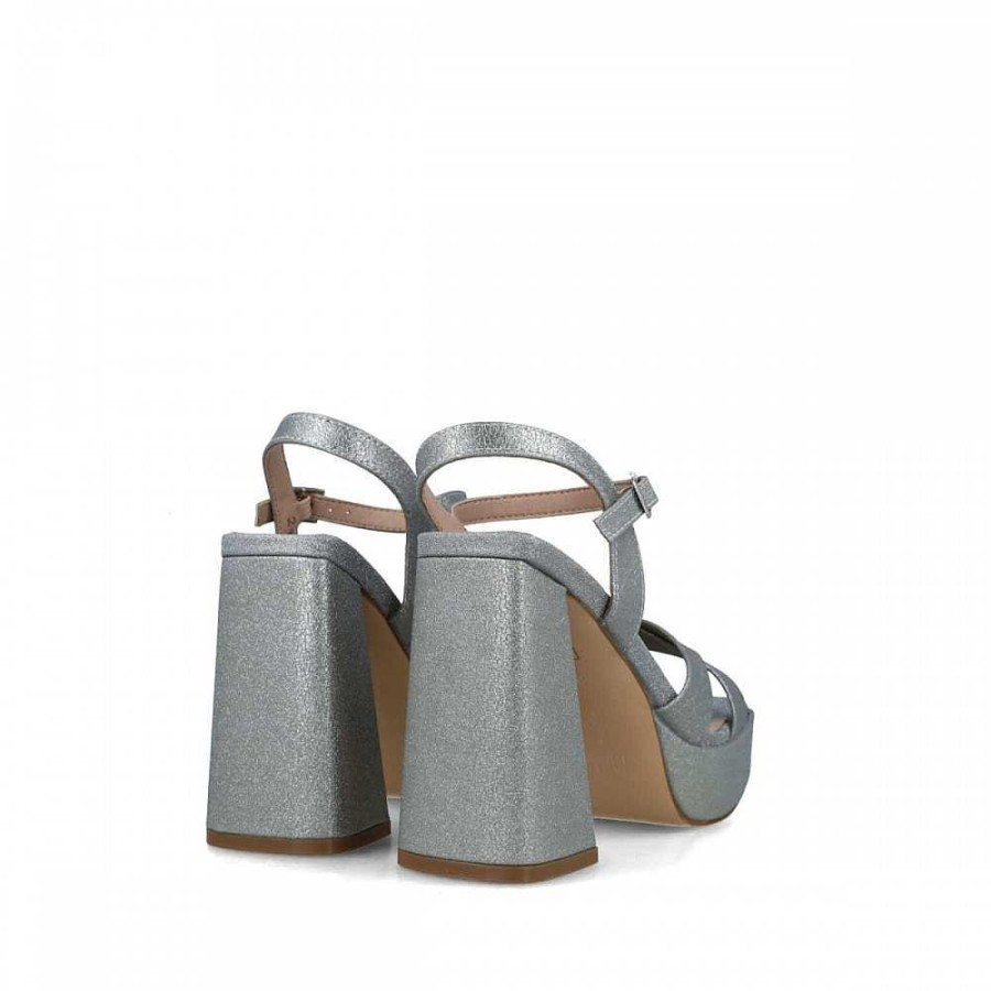 Women Calzaro Heeled shoes | Octantis Sandal Shoe 24032 Silver