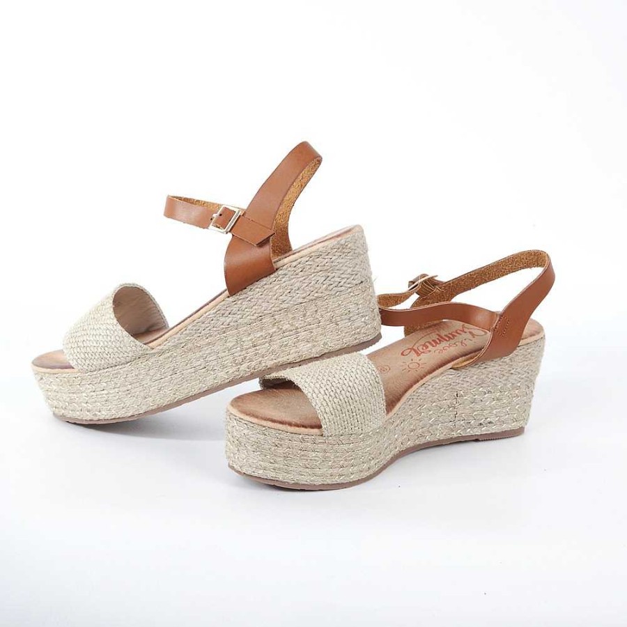 Women Calzaro Sandals|Espadrilles | Avarca Sandal Thick Floor 333 Beige