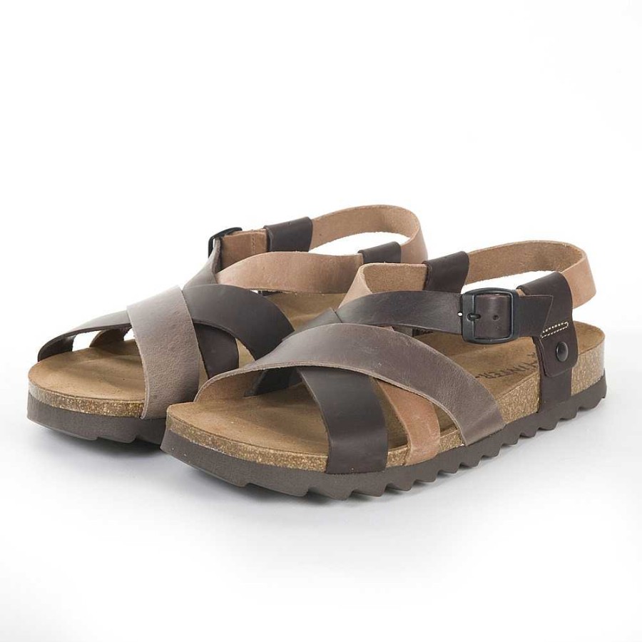 Men Calzaro Sandals | Bios 9537 Moka Sandals, Leather, Brown.