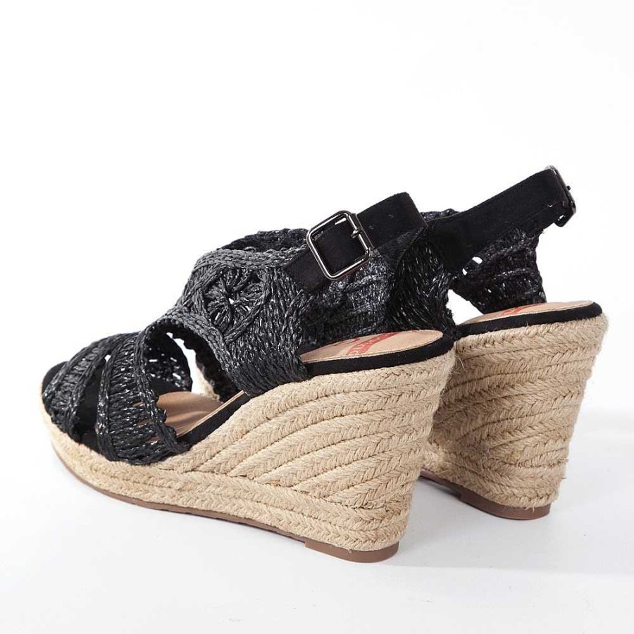 Women Calzaro Espadrilles | Jute Crib Sandal 322 Black