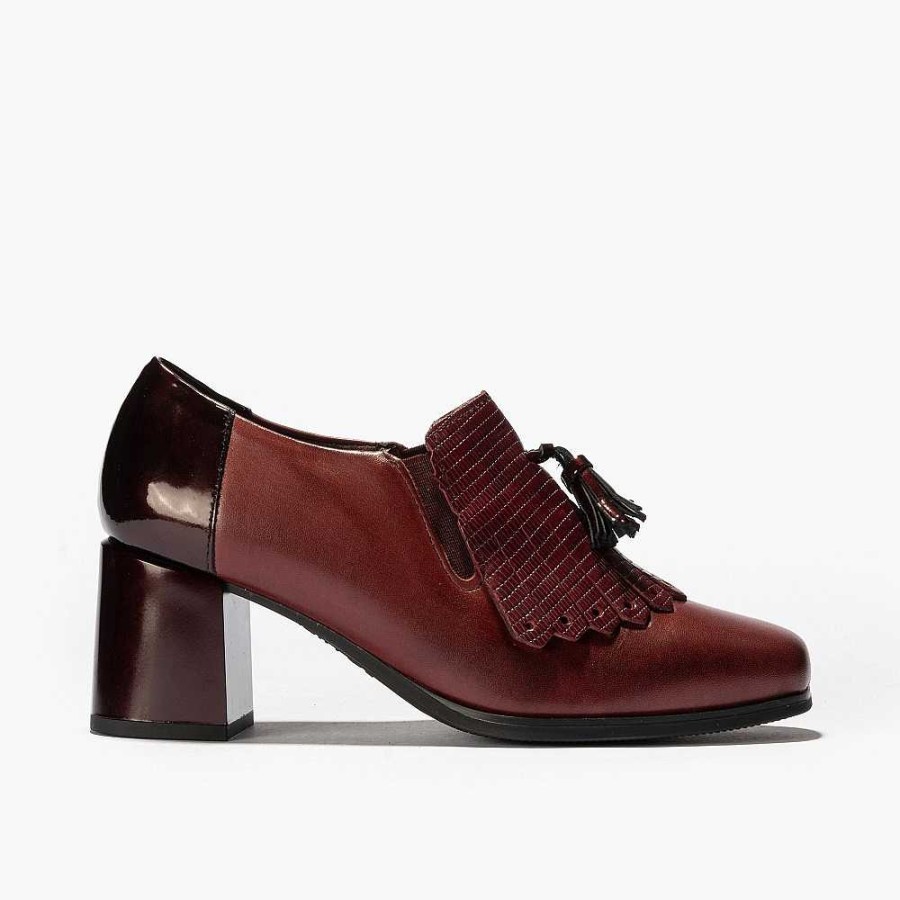 Women Calzaro Heeled shoes|Comfort | 1695 Boots With High Heel Polished/Tejus/Bordeaux Patent Leather