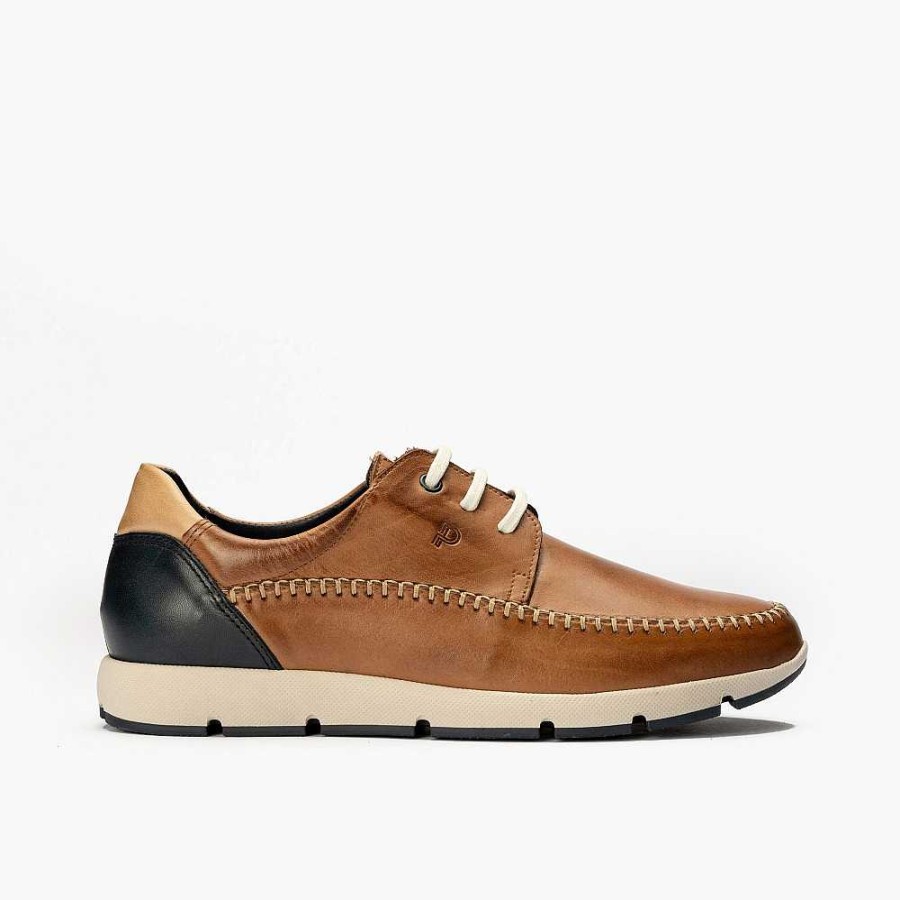 Men Calzaro Mocasines | Bluchers Men's Shoes 4831 Slip Light Brown Leather.