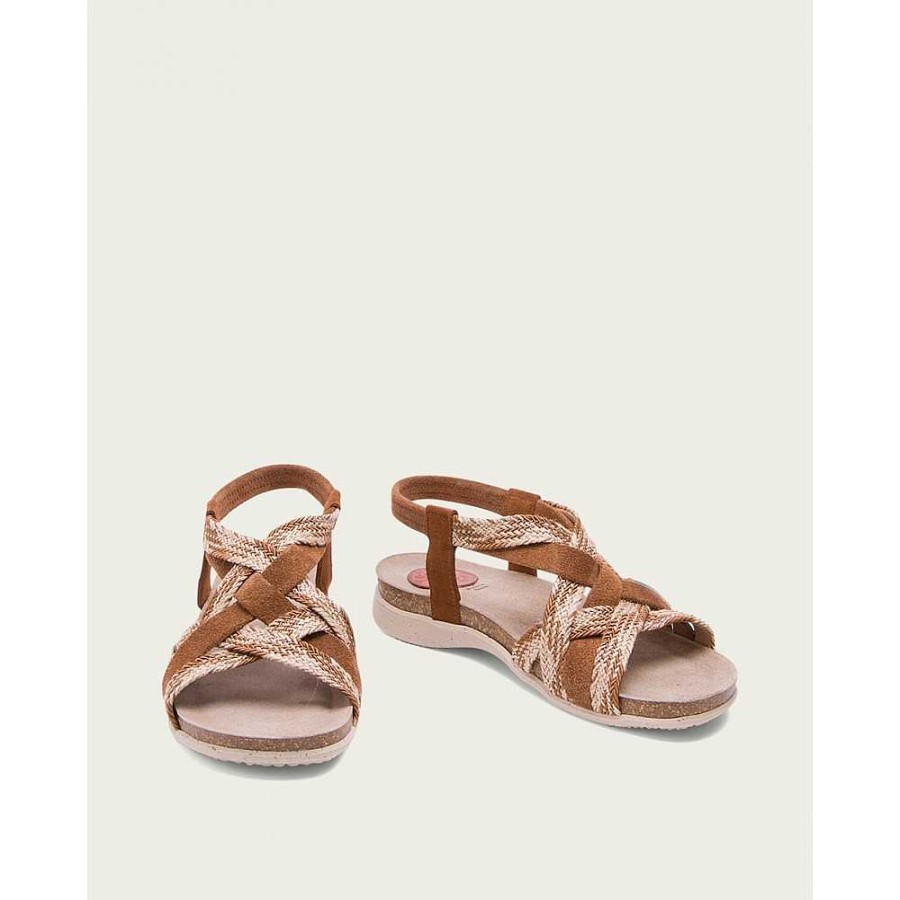 Women Calzaro Bios Sandals | Bio Split Leather Textile Sandal Dora 2862