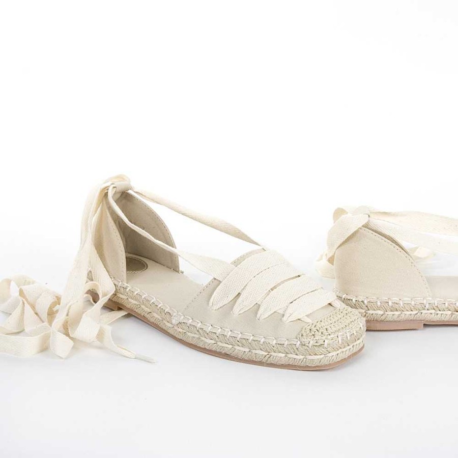 Women Calzaro Espadrilles | Espadrille Flat Ropes Jute 8099 Beige and Beige