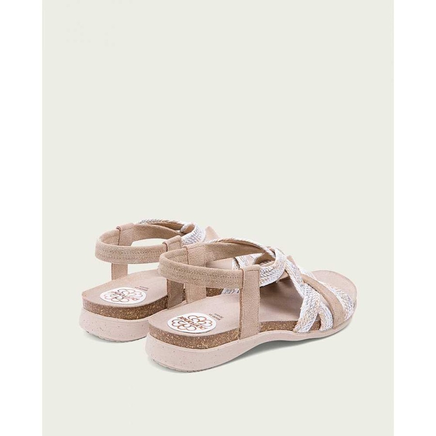 Women Calzaro Bios Sandals | Bio Suede Textile Sandal White Dora 2862