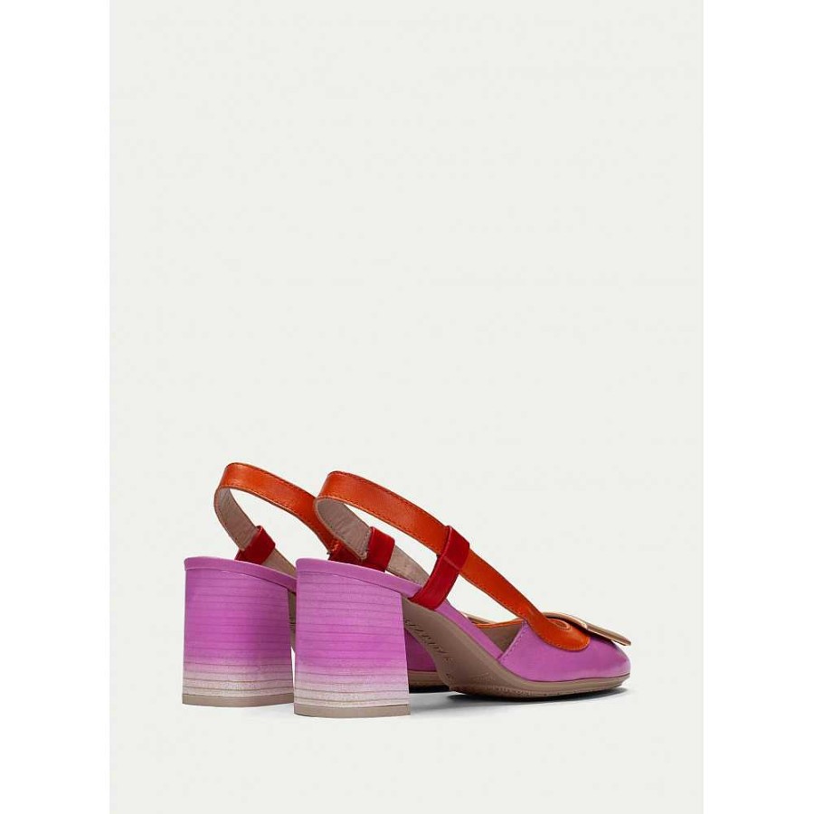 Women Calzaro Heeled shoes | Slingback 232668 Australia Orange Papaya Pink.