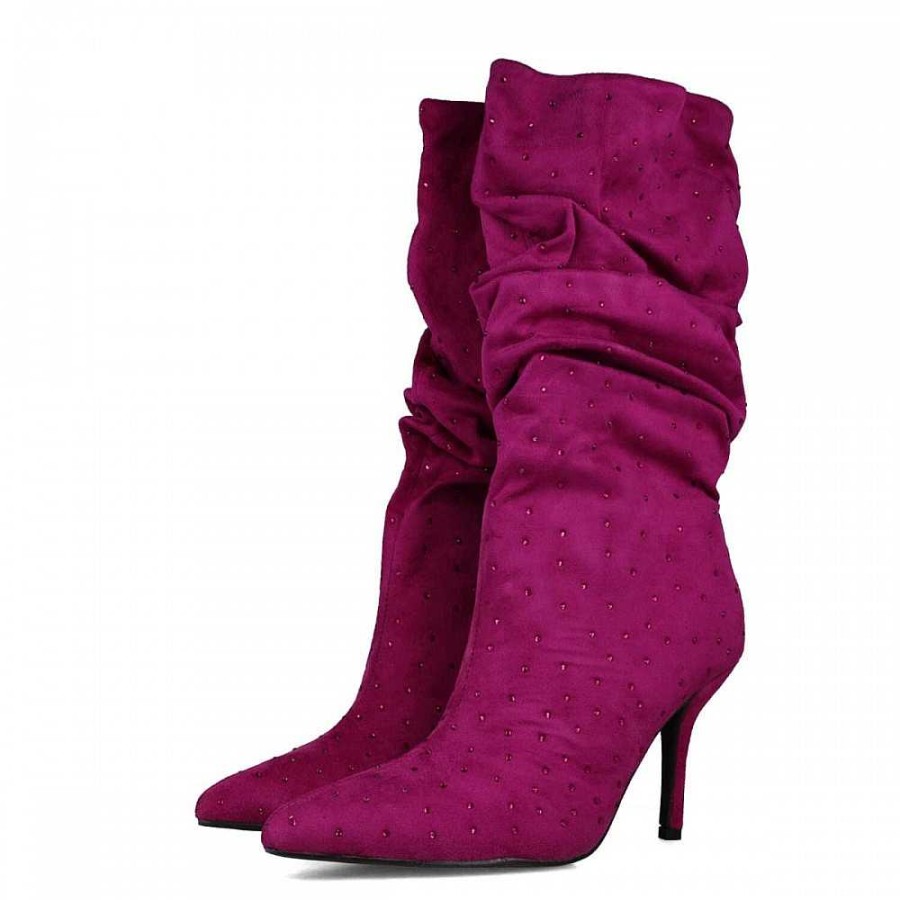 Women Calzaro Women's Boots and Ankle Boots|Low Boots and Ankle Boots | Bright Fantasy Boot 24571Magenta Violet.