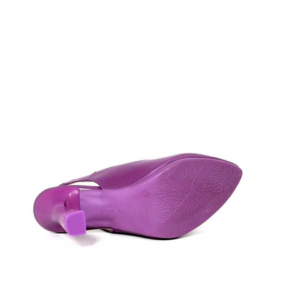 Women Calzaro Heeled shoes | Syra 2 Purple Slingback Pumps