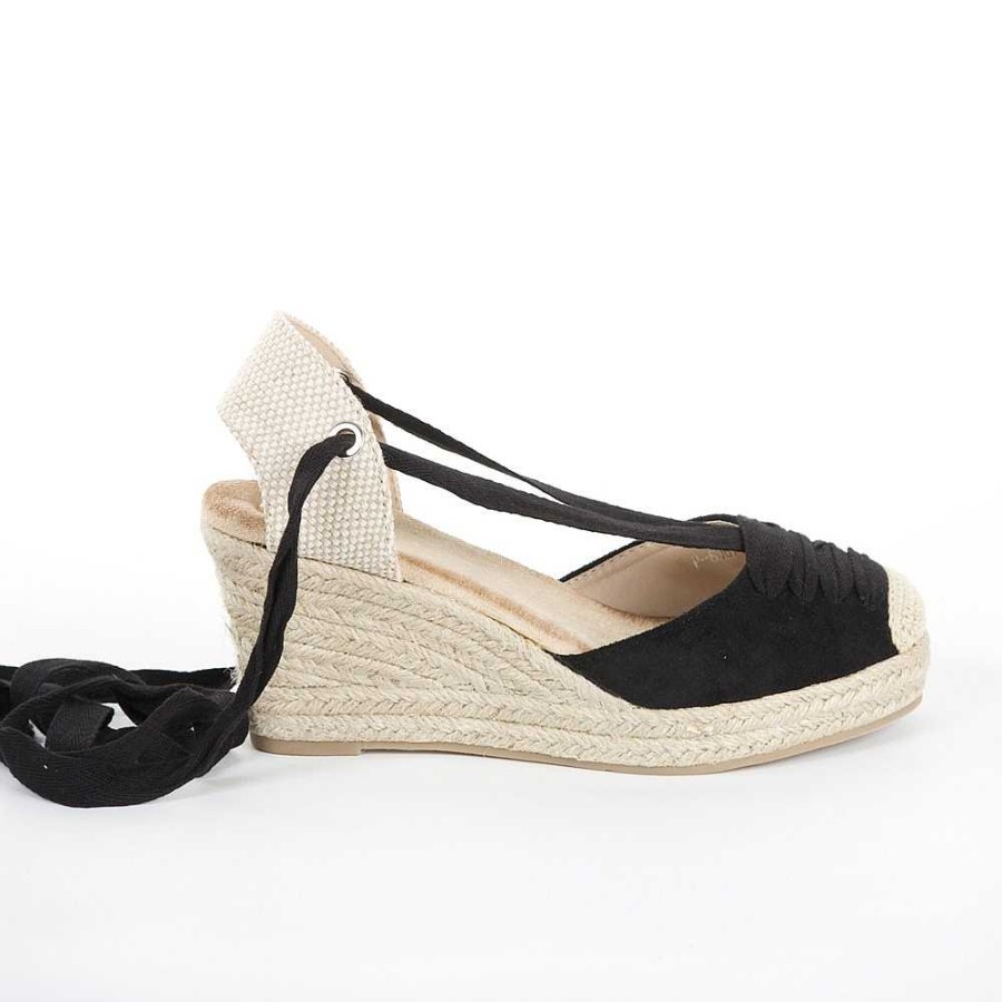 Women Calzaro Espadrilles | Jute Crib Espadrille 8067 Black