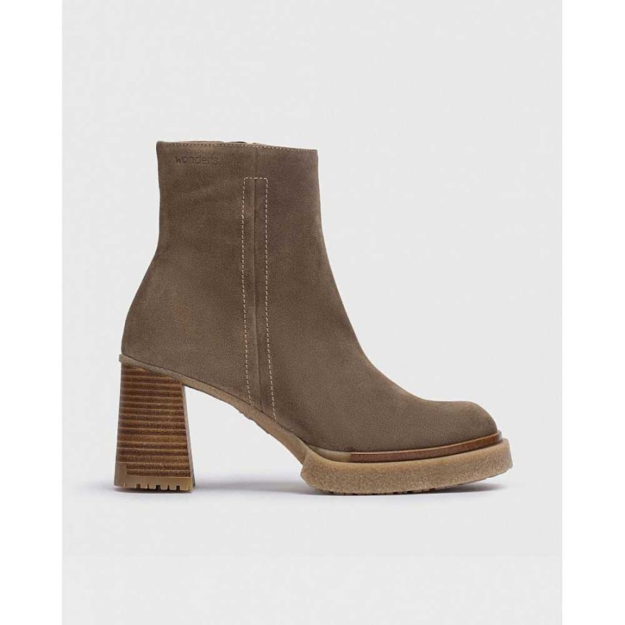 Women Calzaro Women's Boots and Ankle Boots | Botin 5203 Miera Topo Taupe