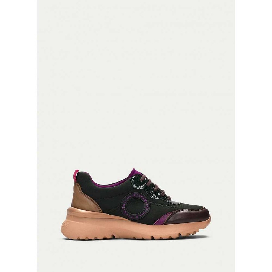 Women Calzaro Lace-up shoes|Sports shoes|Comfort|Casual | Sports Polynesia 233034 Brown Forest Magenta