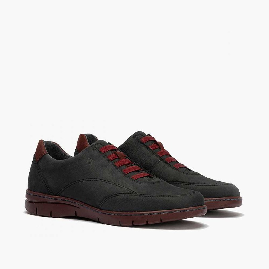 Men Calzaro Lace-up shoes | Men's Sports Shoes 4961 With Elastics and Blue Nubuck